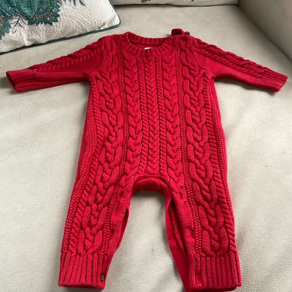 Red Gap Knitted Onesie